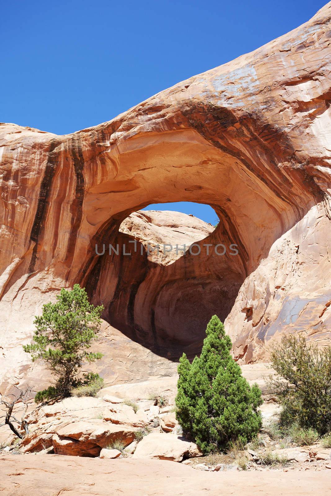 Bowtie Arch, arch formed when a pothole broke through from the top of the cliff