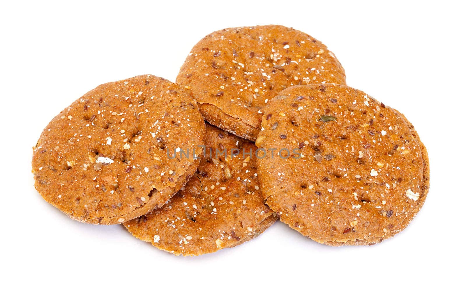 Sliced rye tortillas isolated on white background