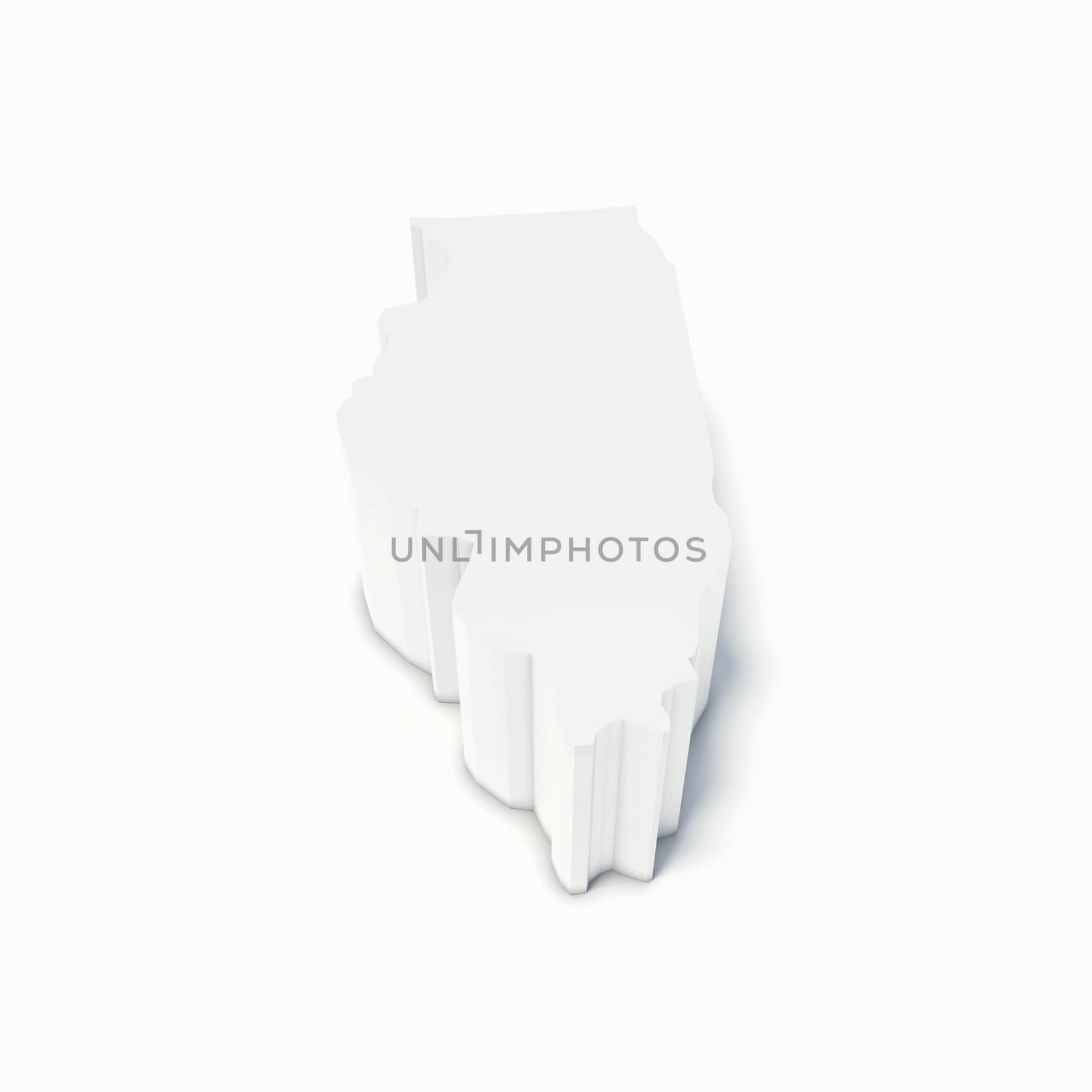 map of illinois in perspective and white