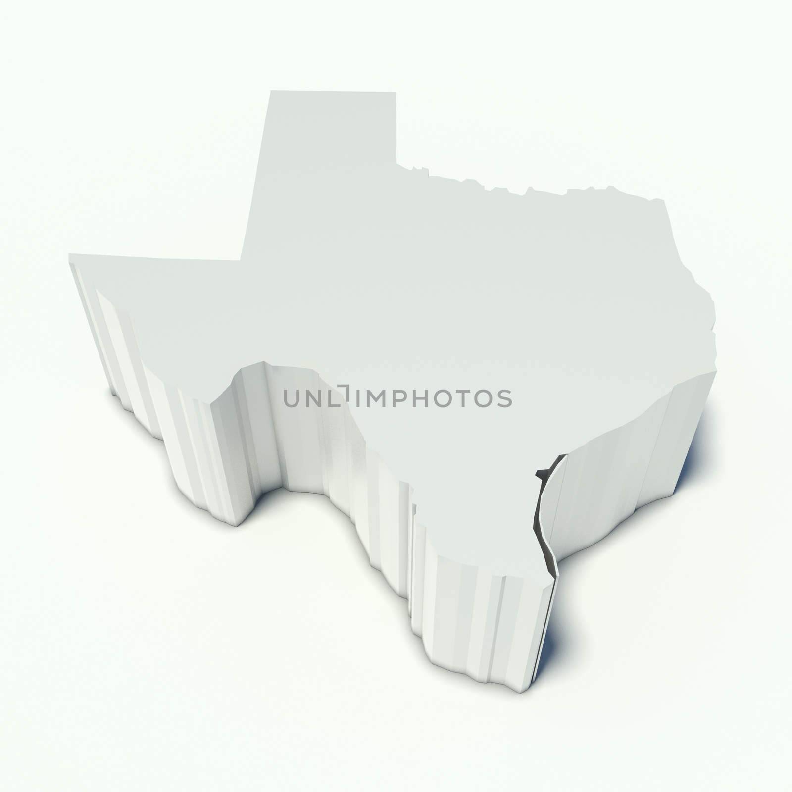 map of texas in perspective and white
