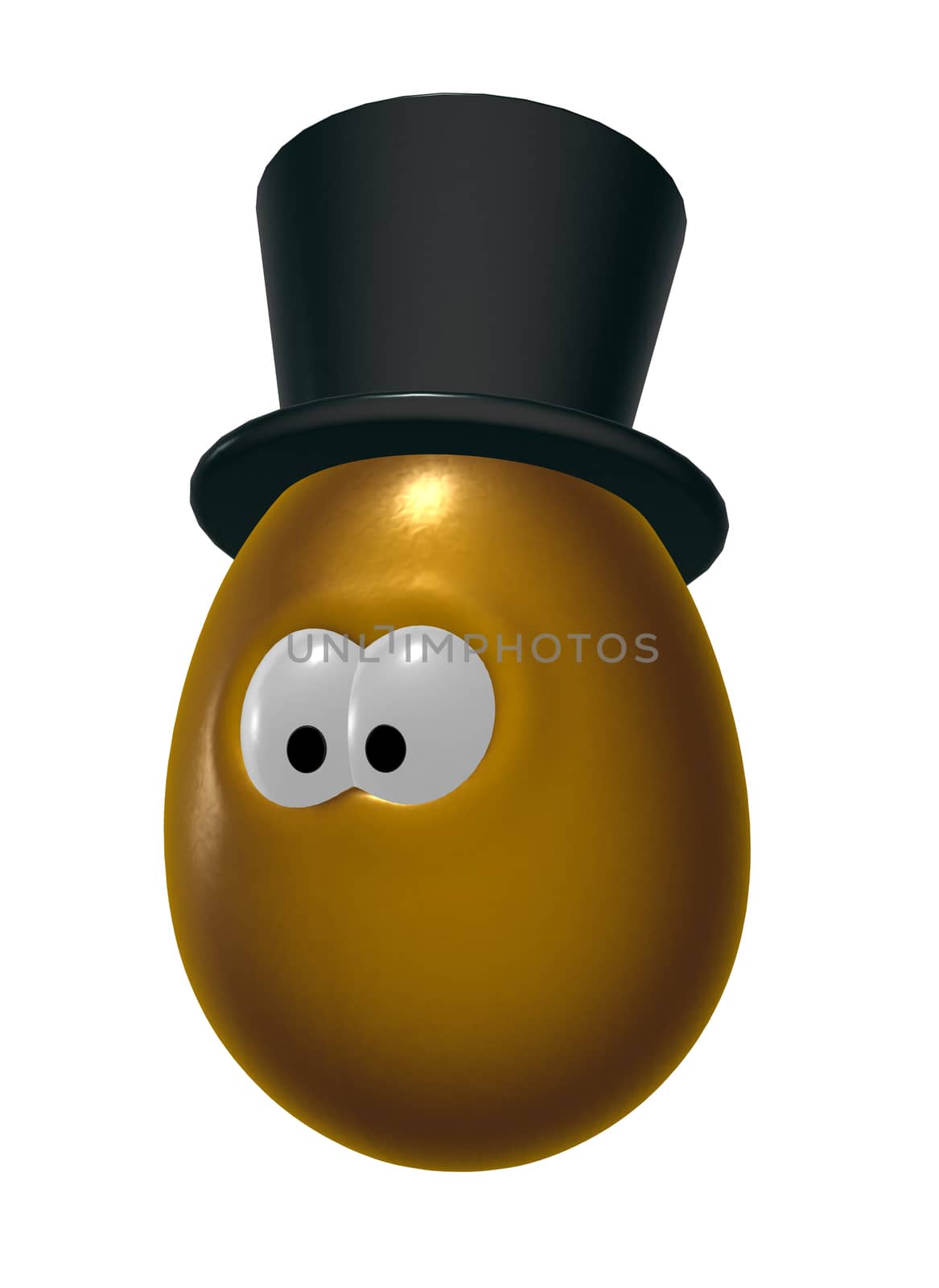 funny easter egg with tophat - 3d illustration