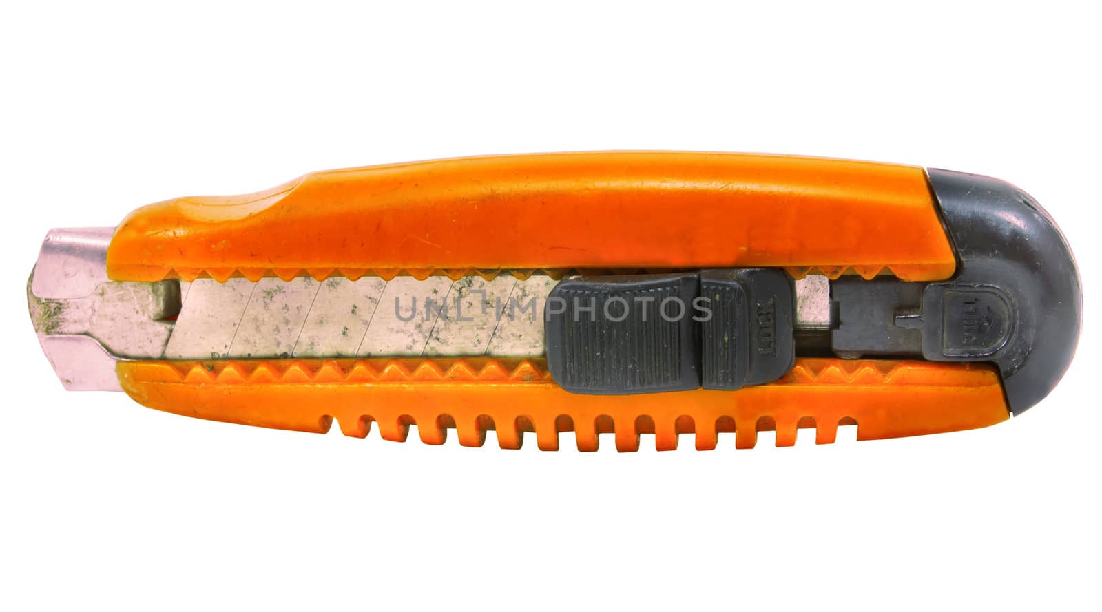 old  box cutter isolated against a white background by sutipp11