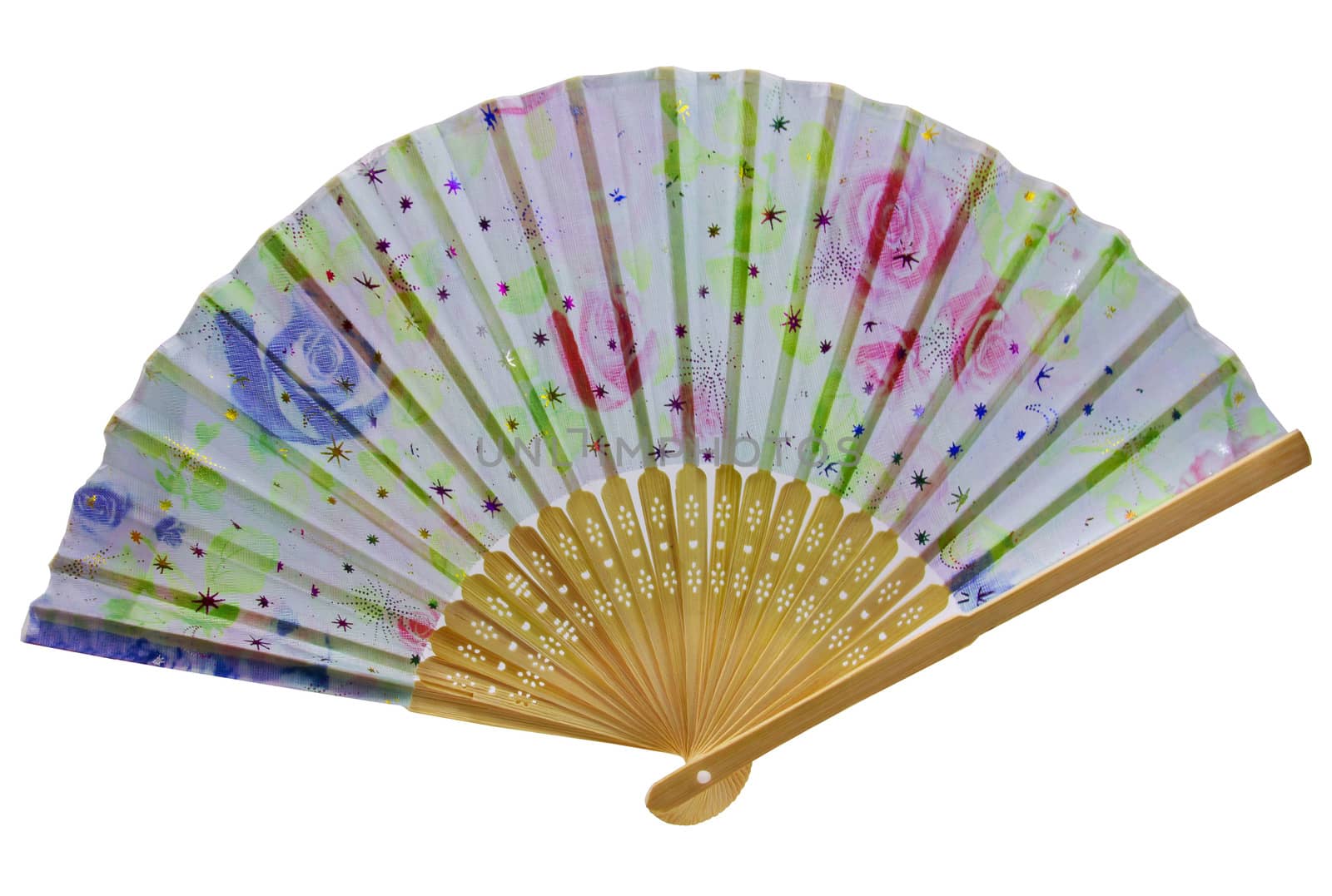 Japanese folding fan isolated on white background by sutipp11