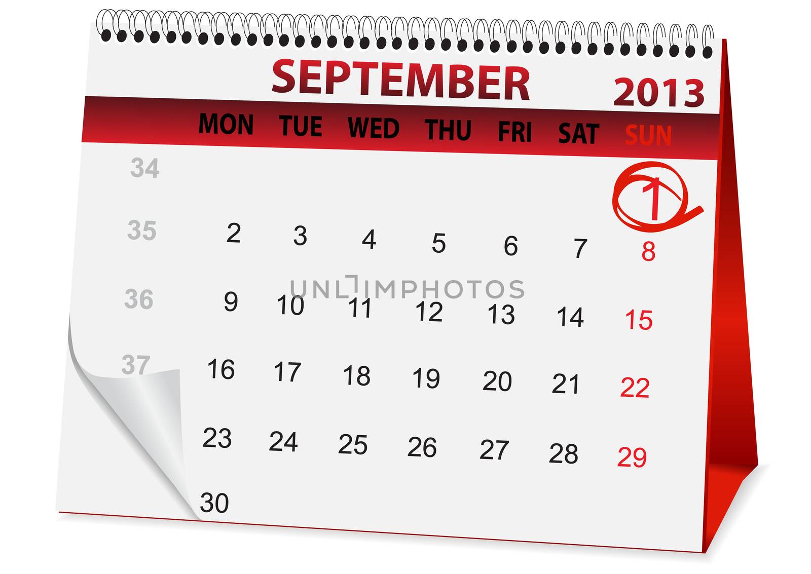 icon calendar for September 1 by rodakm