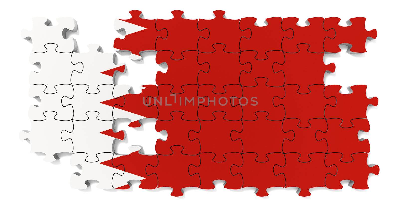 Flag jigsaw puzzle with missing pieces.