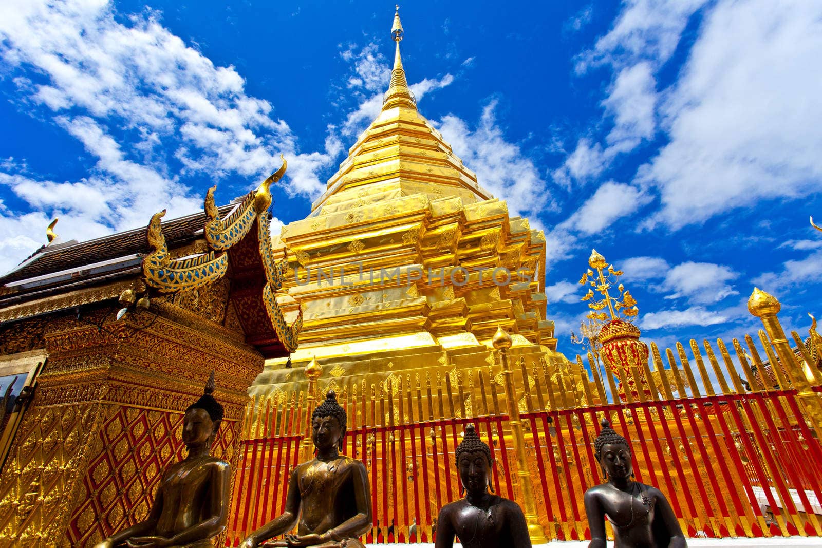 Thailand temple in sunny day