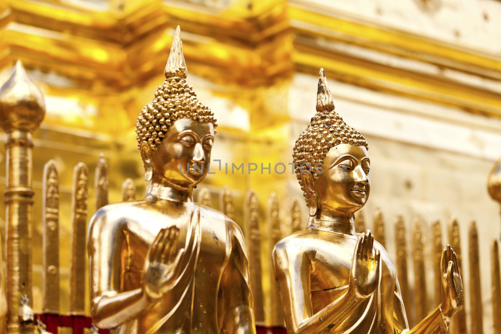 Buddha statues in Thailand temple