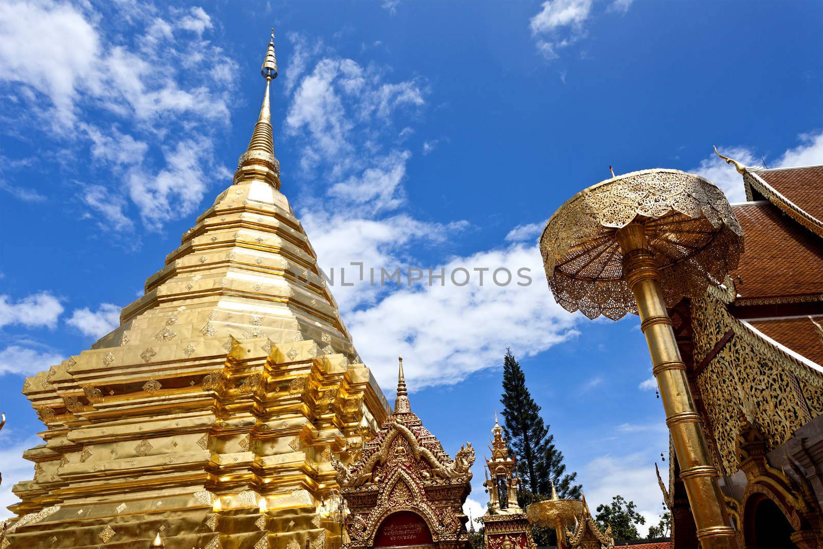 Wat Phrathat Doi Suthep temple in Chiang Mai, Thailand. by kawing921