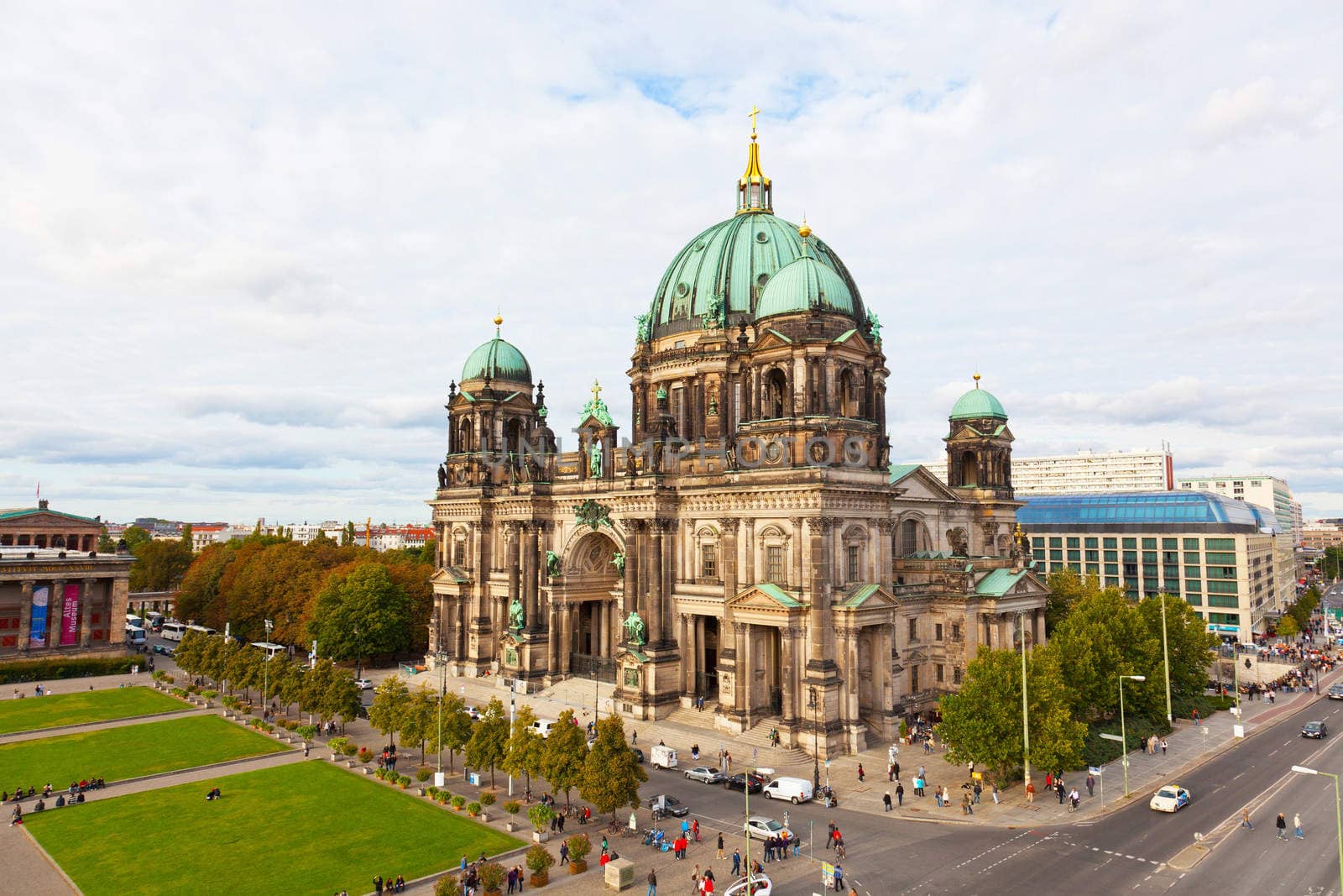 BERLIN, GERMANY - SEPTEMBER 23: Beautiful day view of Berlin Cathedral (Berliner Dom), September 23,2012, Berlin, Germany. Berlin cathedral � the biggest Protestant church of Germany