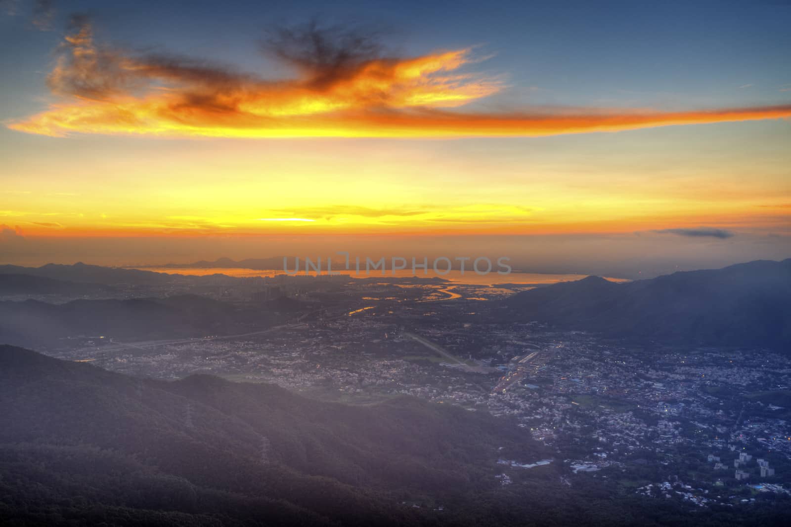 Sunset mountain in Hong Kong