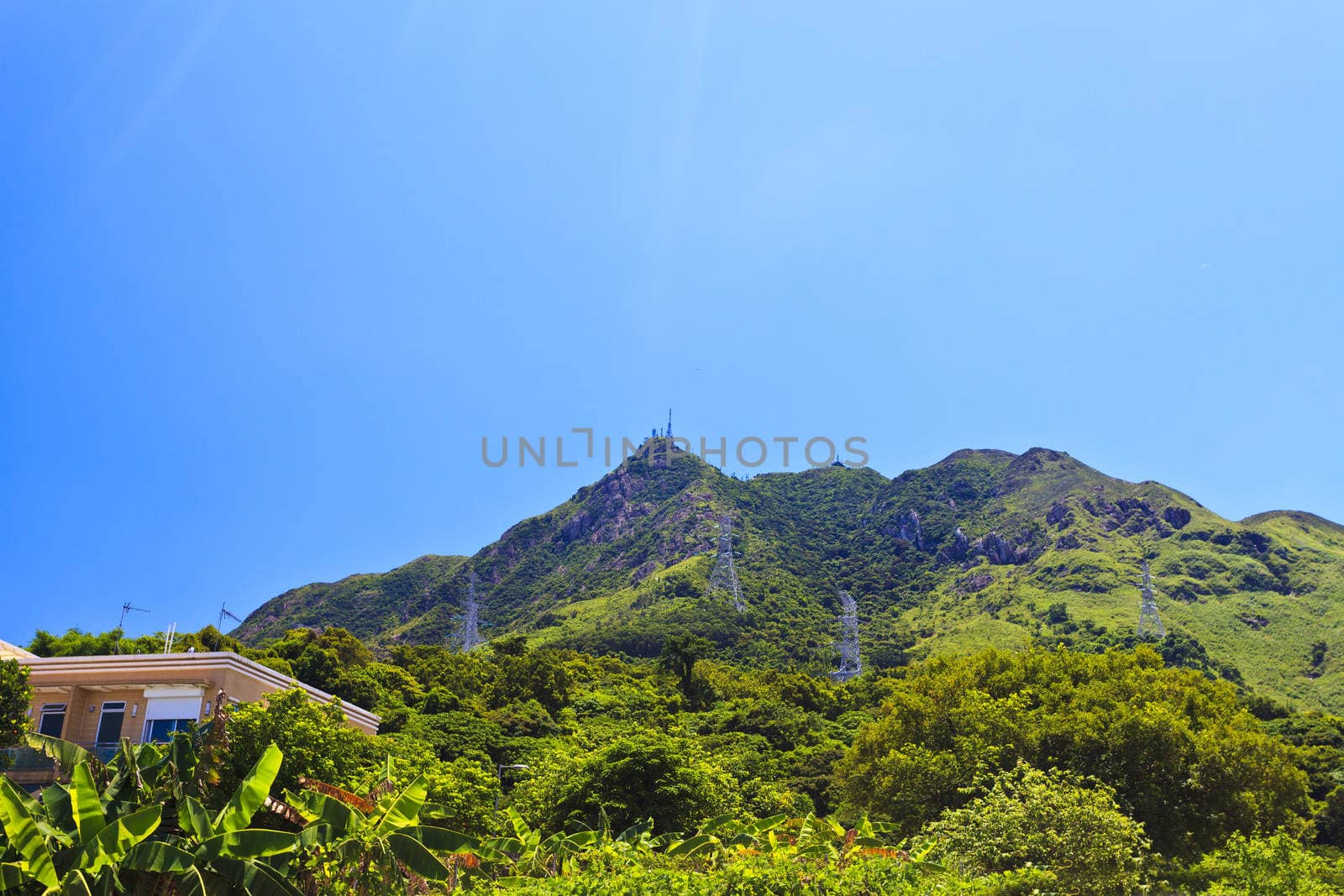 Castle Peak in Hong Kong, one of three sharp hills. 