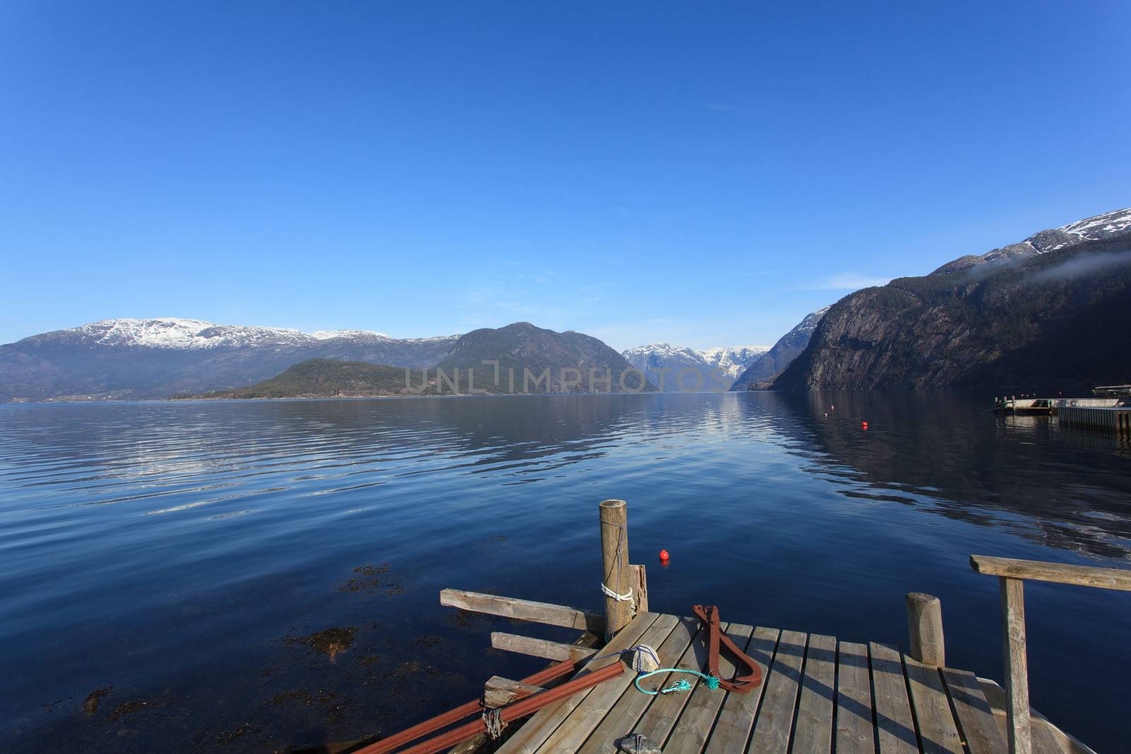 Fjord and mountains of Hardanger, western part of Norway