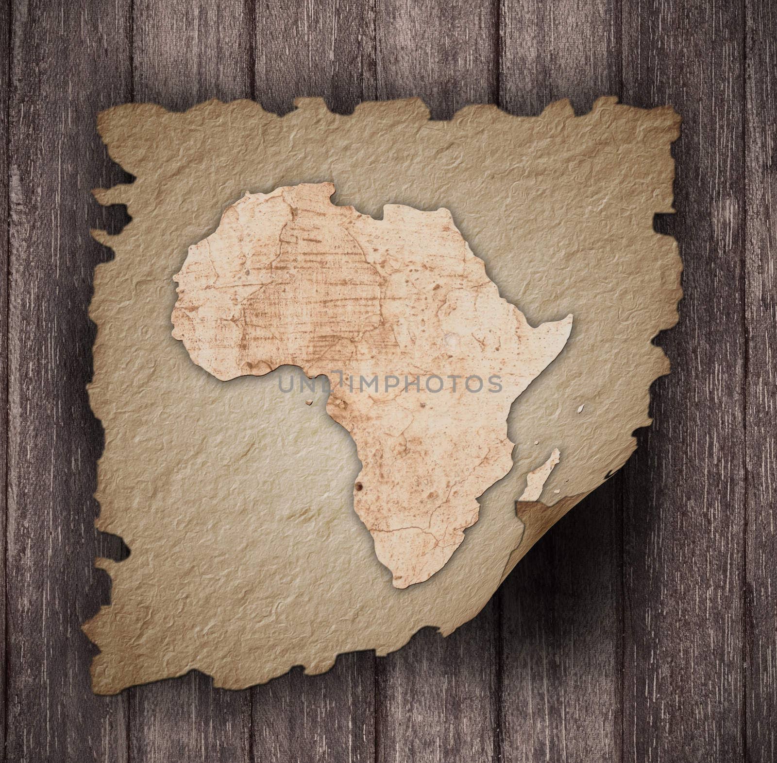 an old map of africa on an old paper
