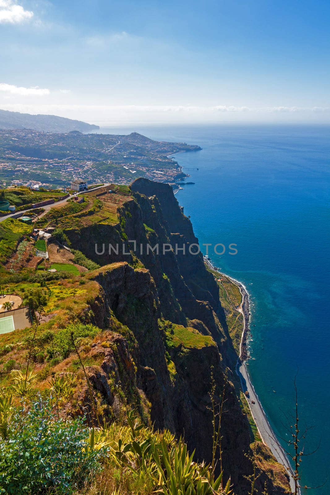 Cabo Girao, Madeira. View from the highest cliff of Europe towards Funchal