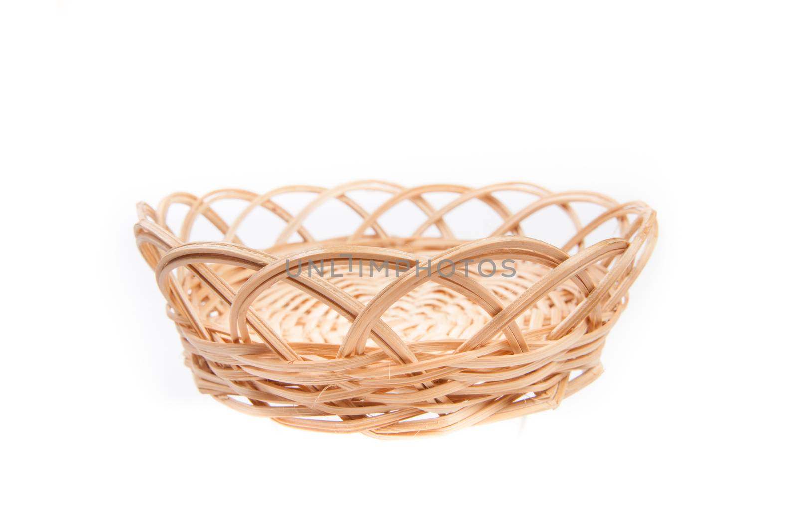 braiding small basket on white background