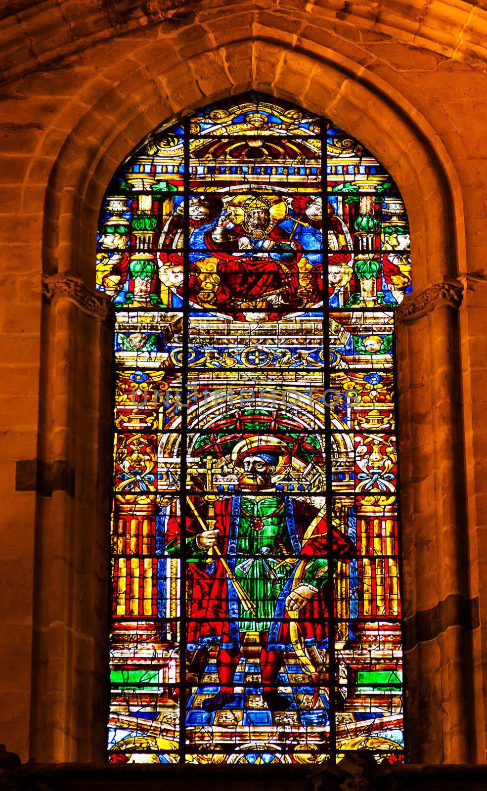 King Ferdinand Stained Glass Seville Cathedral Spain by bill_perry