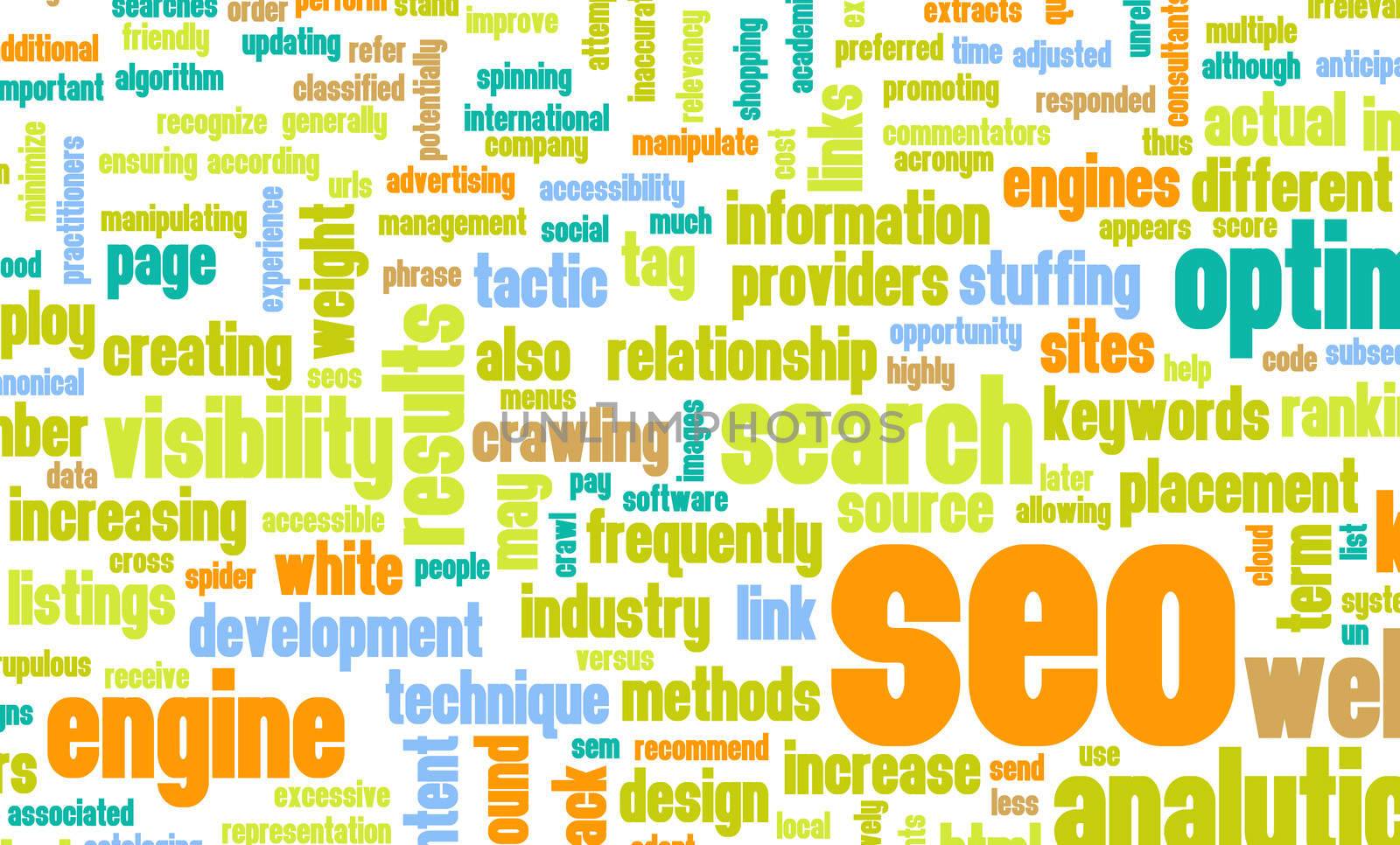 Search Engine Optimization or SEO Word Cloud