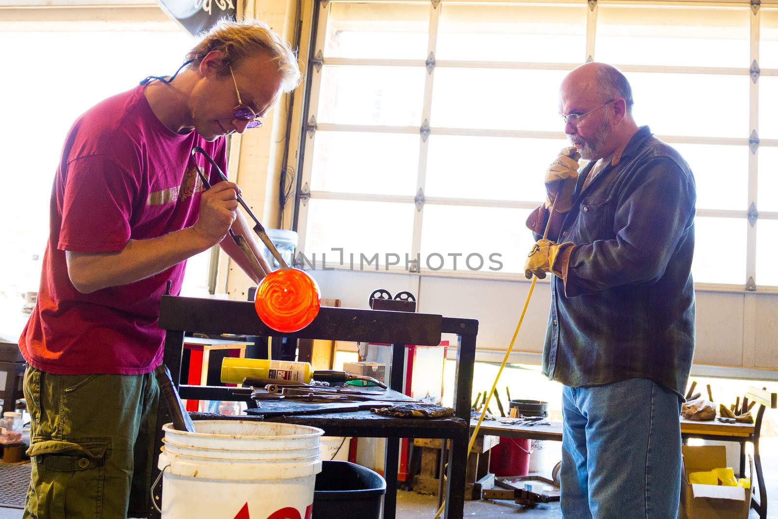 Glassblowing Men by joshuaraineyphotography