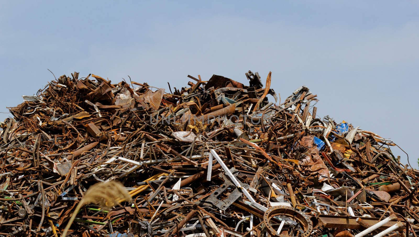 scrap metal processing industry, stacked metal