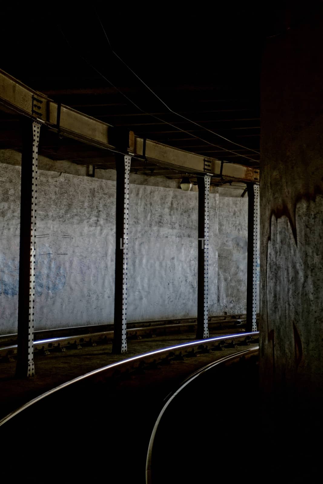 rail tunnel with graffiti