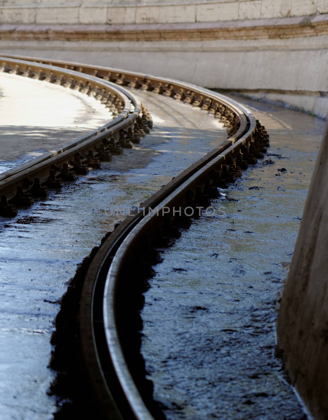 Rail track going into the distance