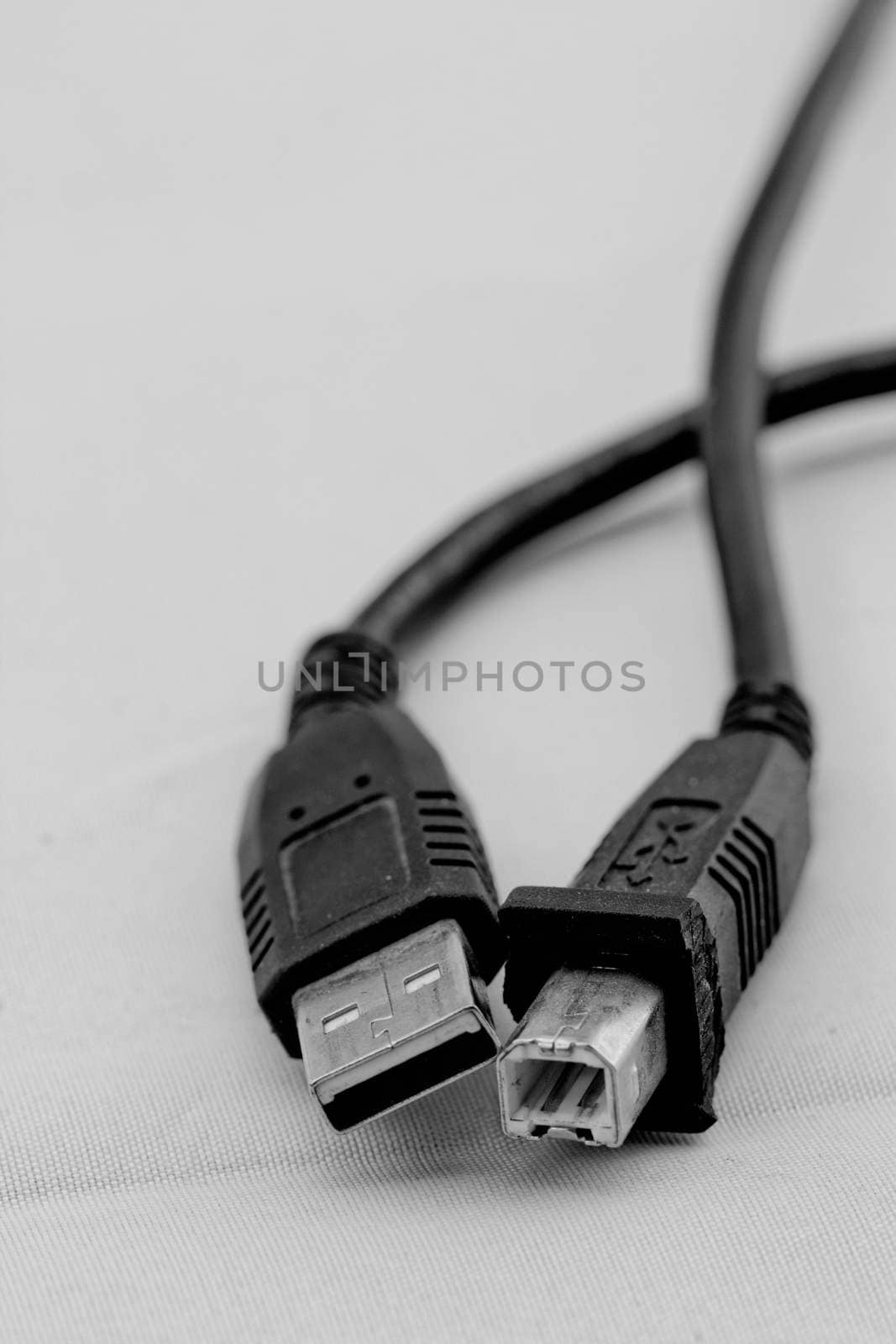 usb cable panel on white background (a, b)