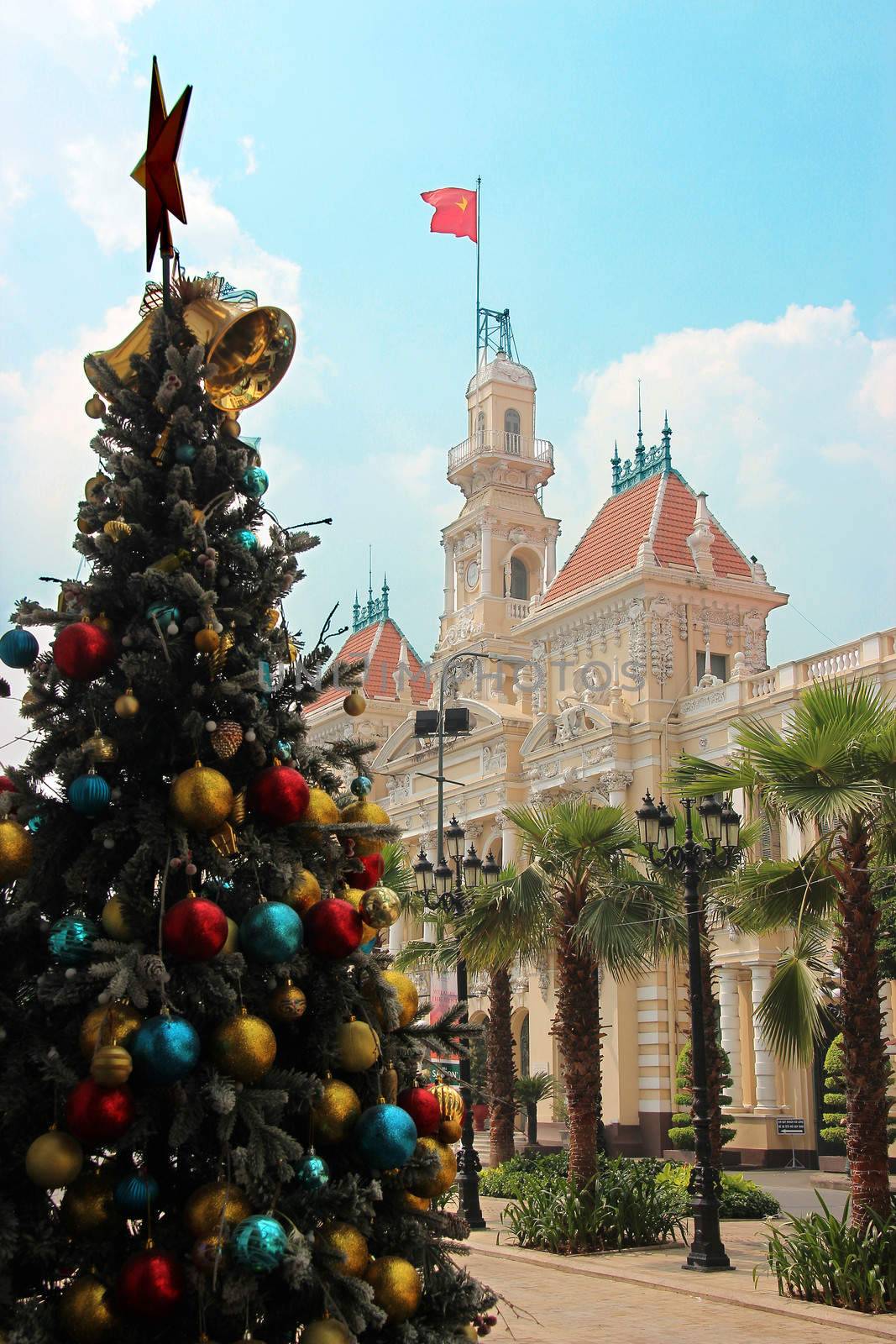 New Year's Festivities decoration in Saigon, Vietnam by tboyajiev