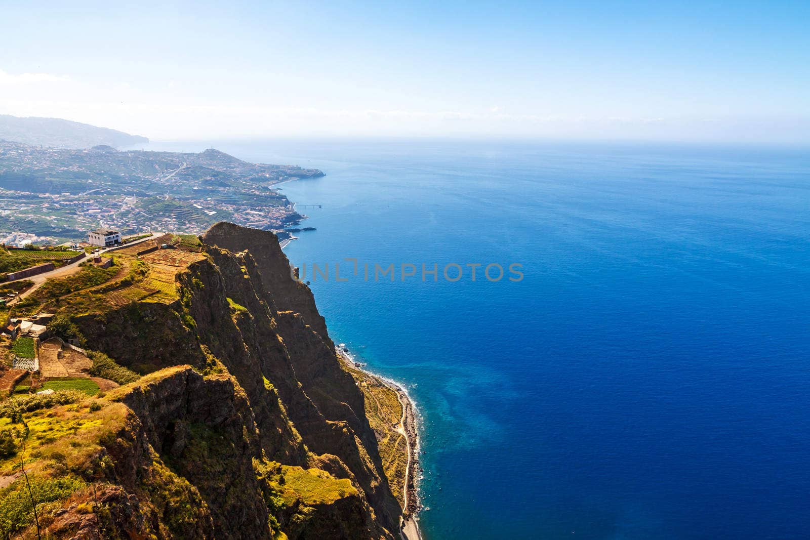 Cabo Girao, Madeira. View from the highest cliff of Europe towards Funchal