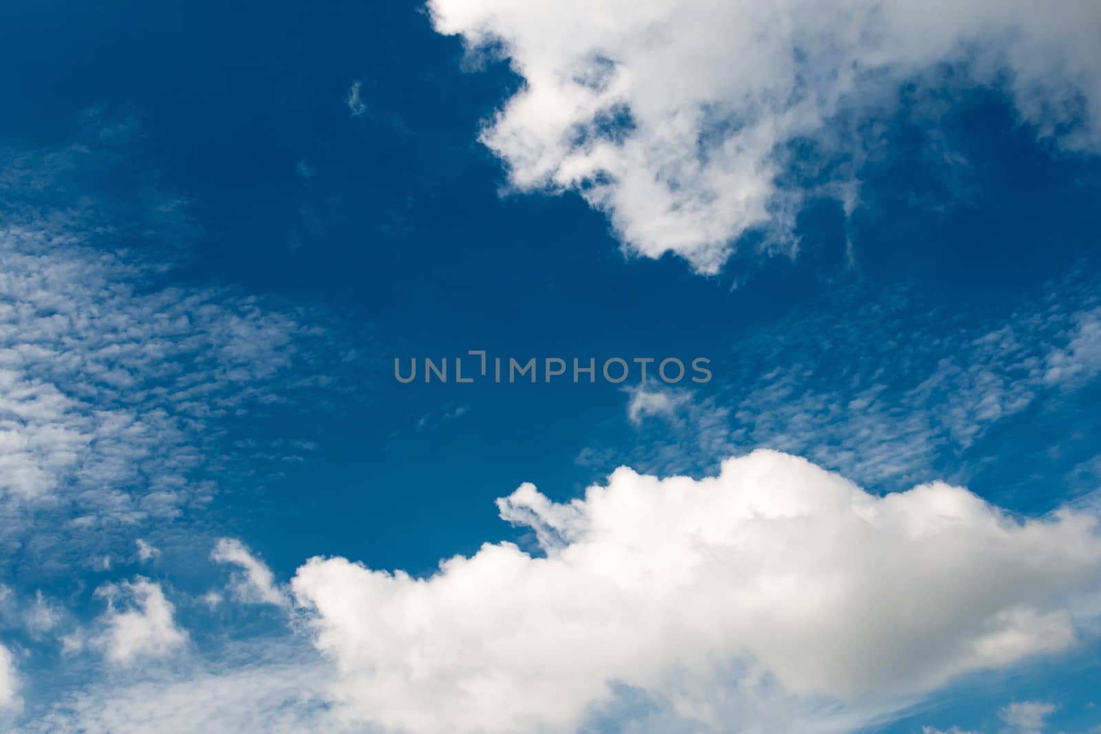 An image of a bright blue sky background