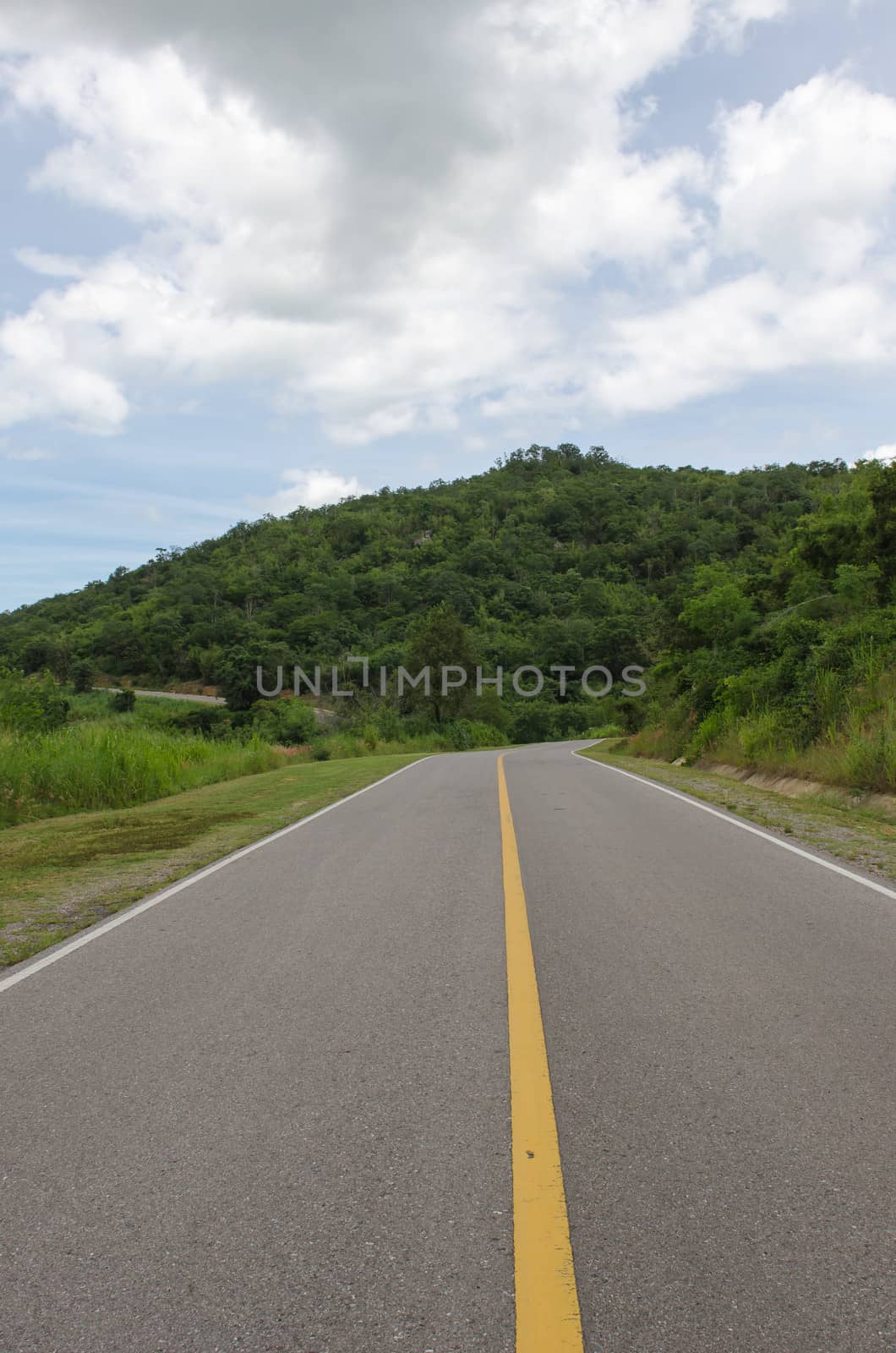 long highway in country of Thailand