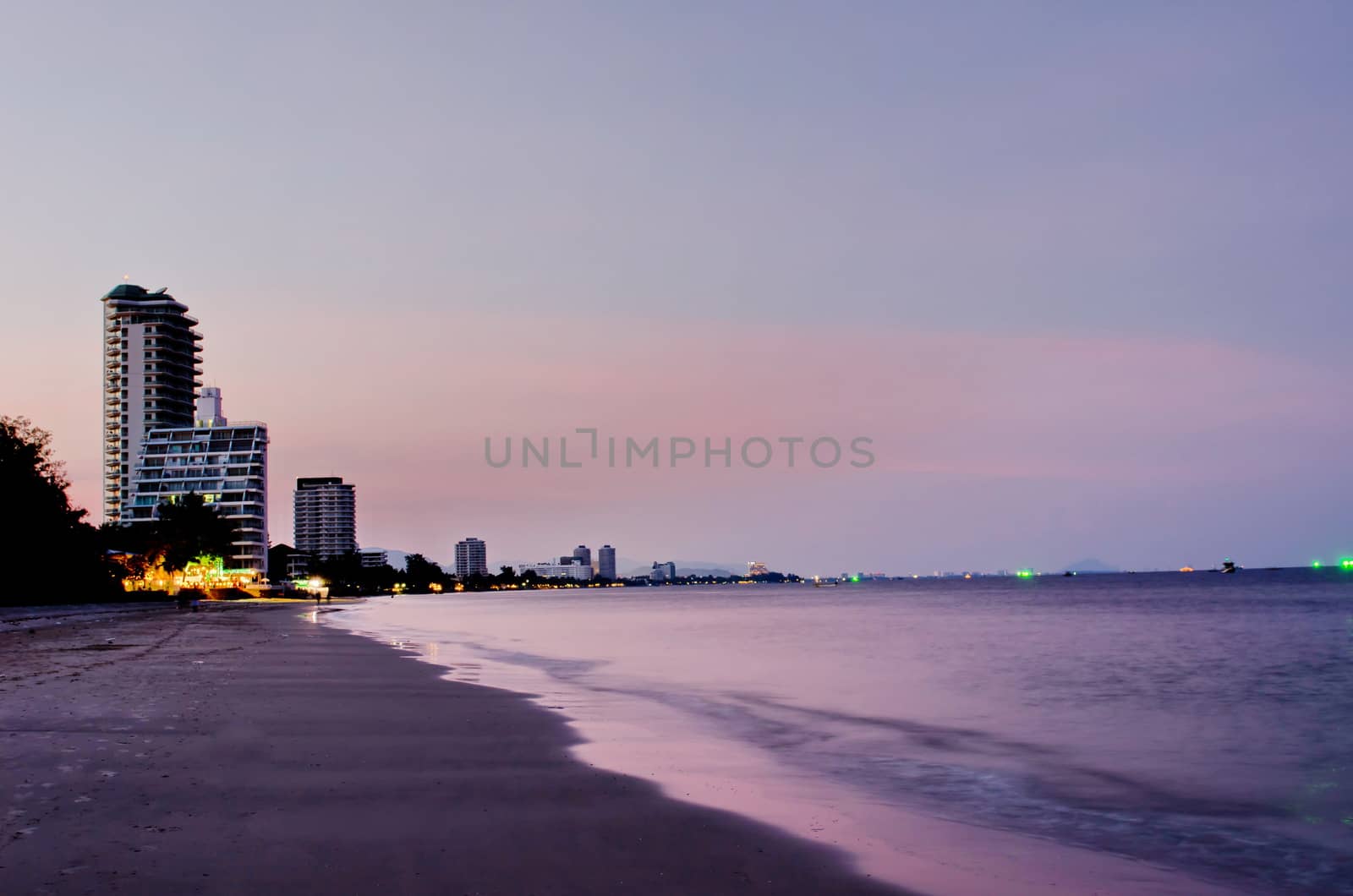 beautiful Hua Hin beach in Thailand