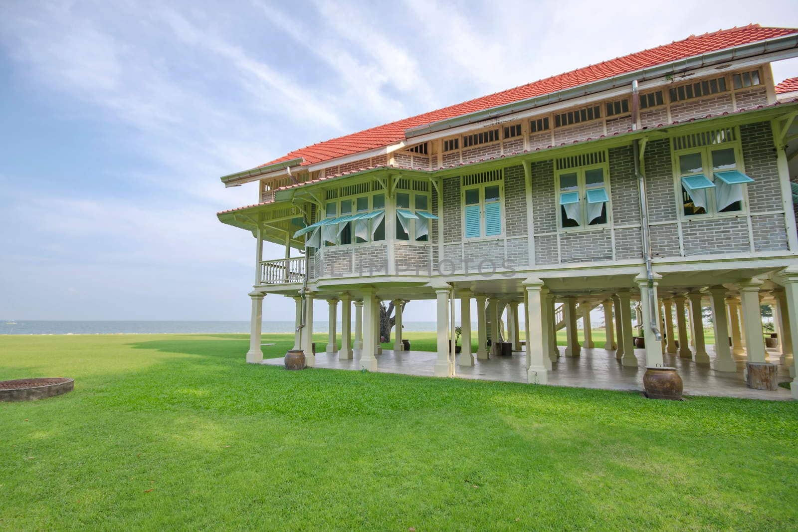 ancient house in Maruek Kathayawan Palace of Thai King Rama 6th, Petchaburi Thailand