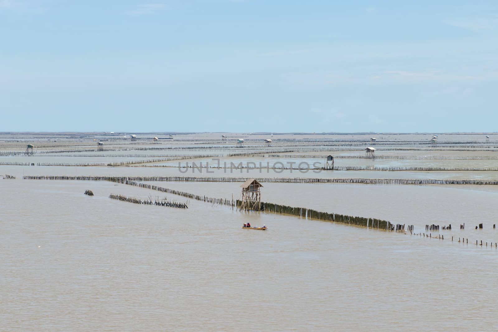 Thai-style fisherman village in Bangtaboon, Petchaburi, Thailand 