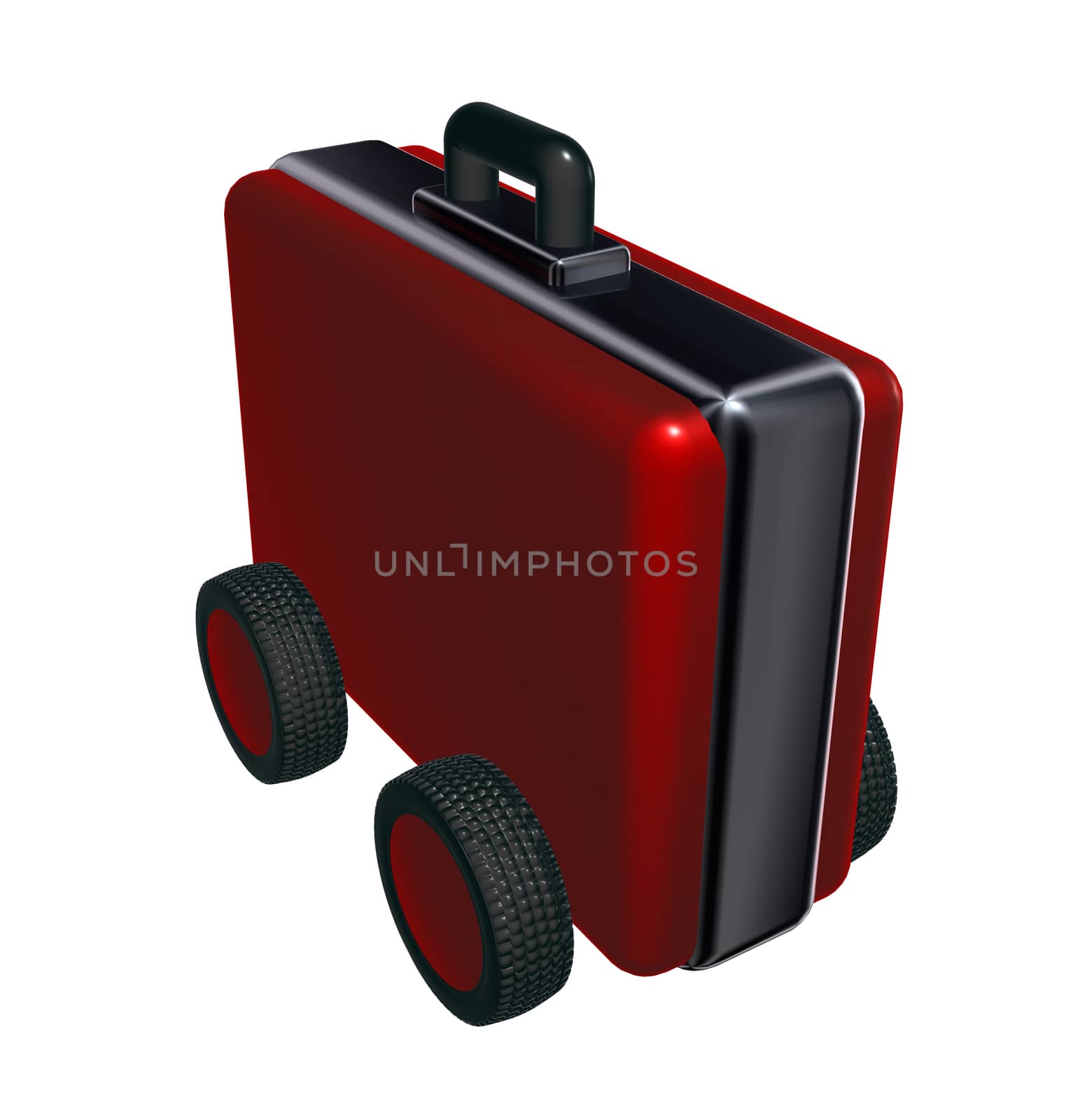 case on wheels - 3d illustration