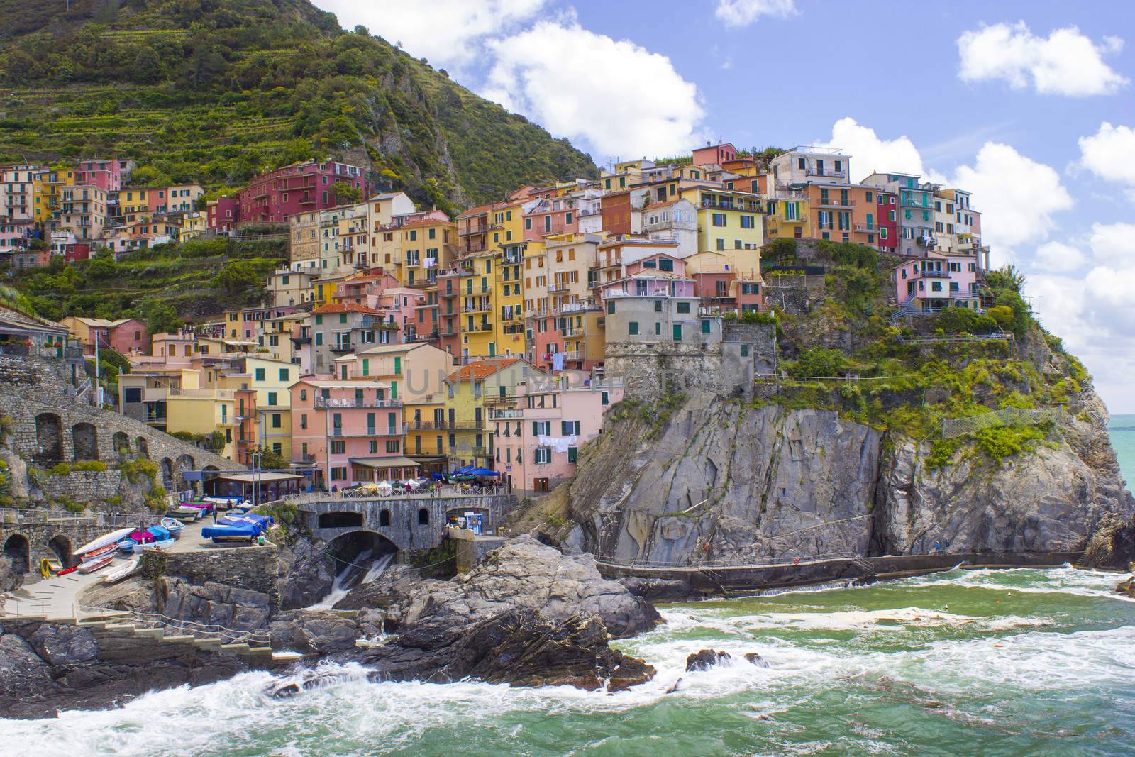 Village of Manarola, on the Cinque Terre coast of Italy