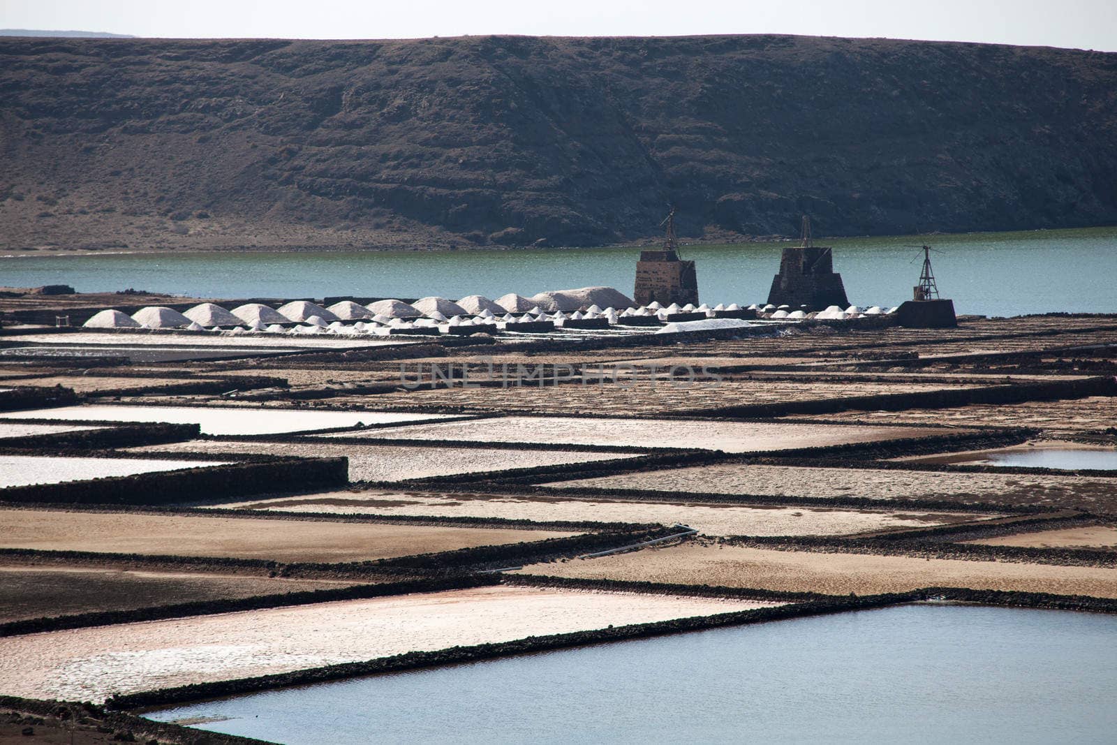 salinas de janubio a an area of ​​Lanzarote where they take the salt out of the sea