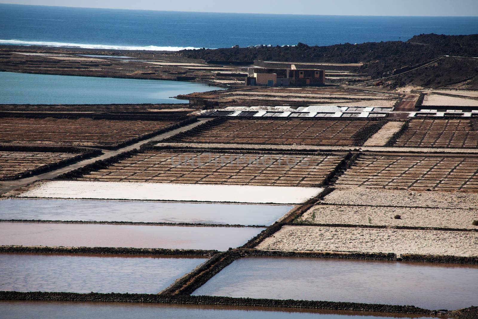 salinas de janubio a an area of ​​Lanzarote where they take the salt out of the sea