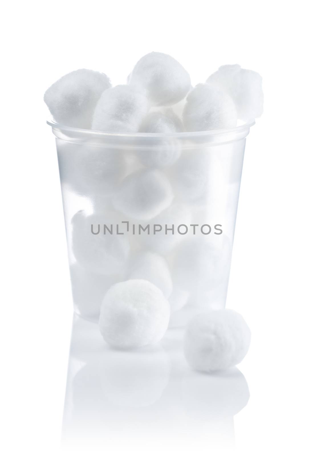 cotton balls in jar isolated