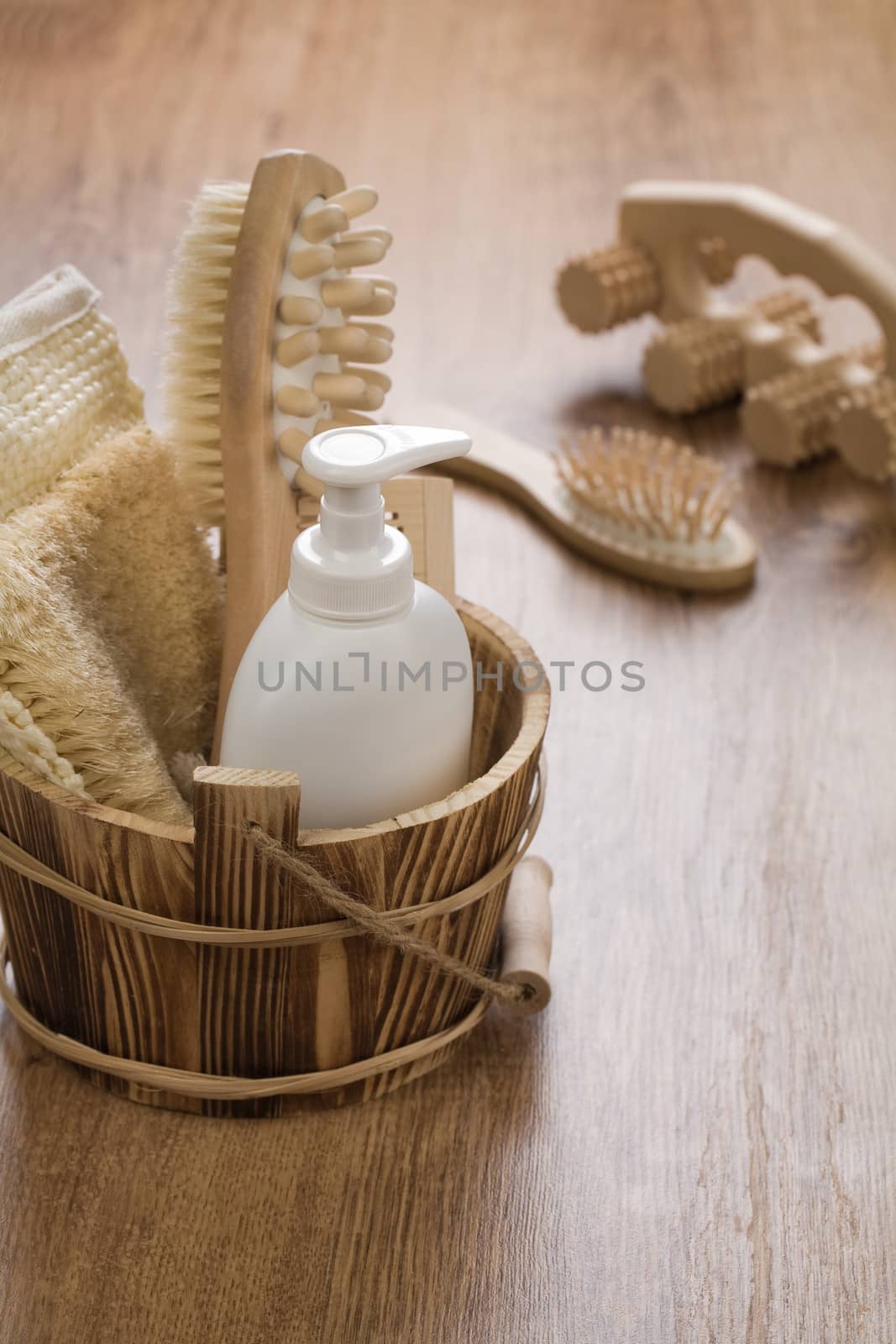 set of wooden accessories