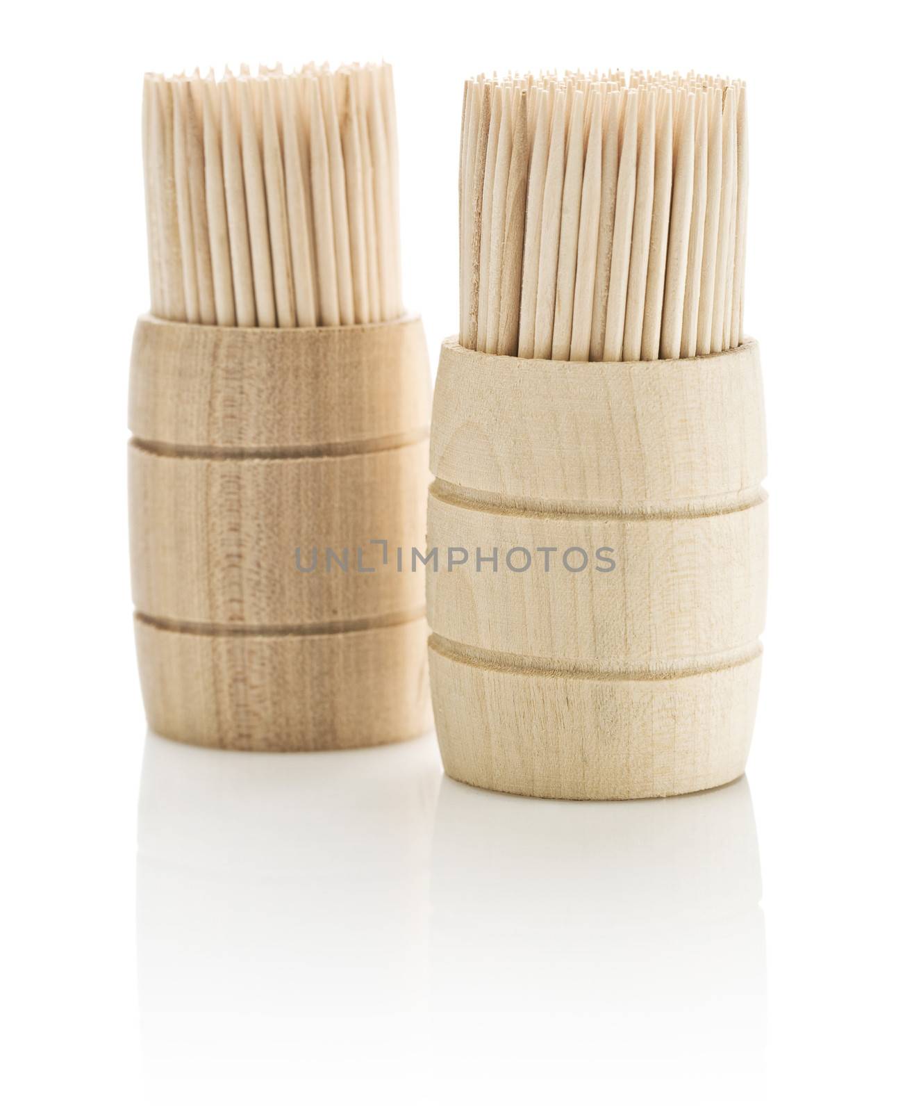 wooden barrels with toothpicks