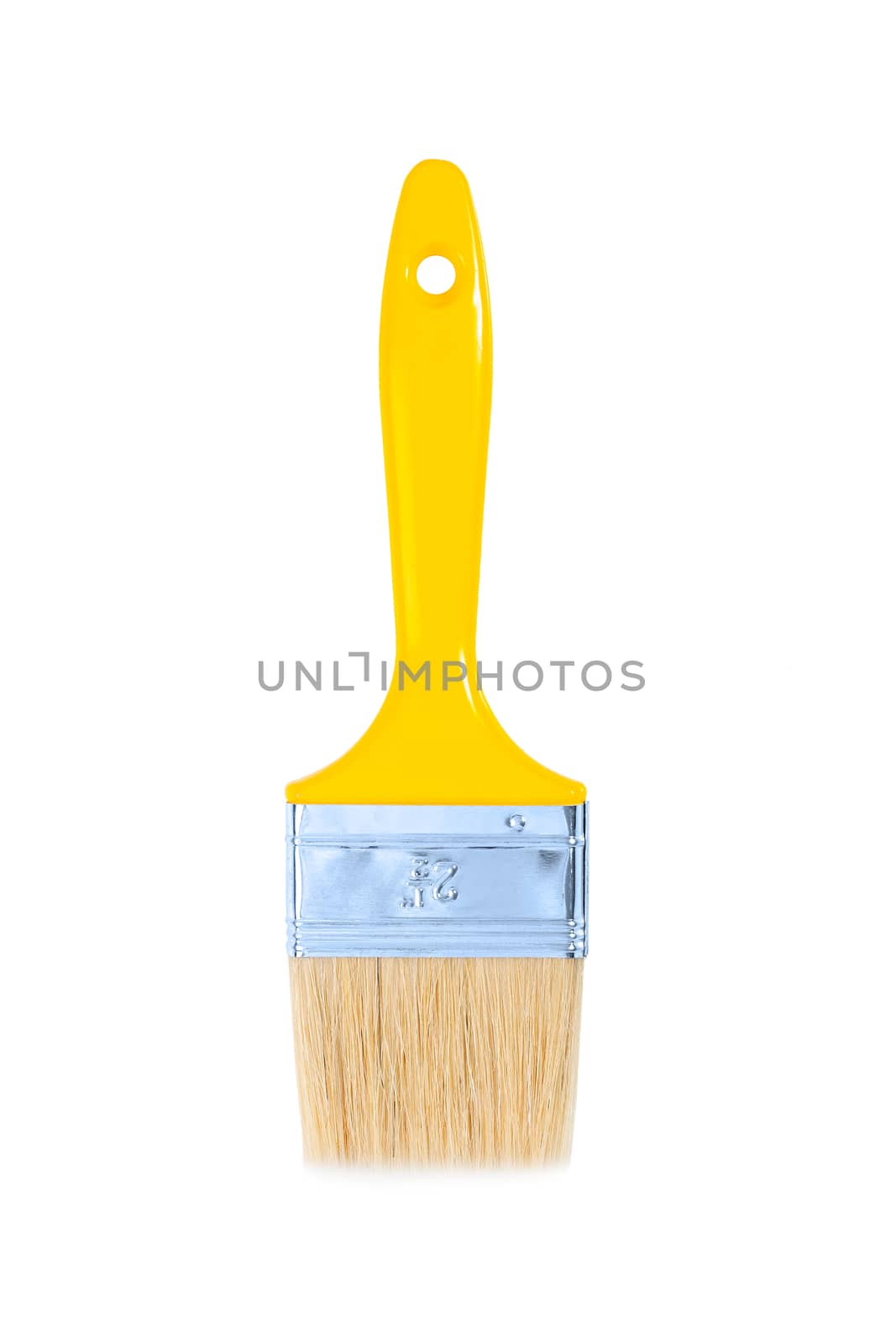 an yellow paintbrush isolated