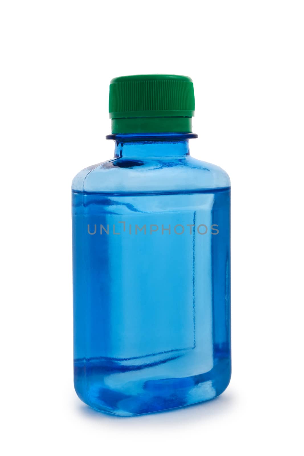 isolated blue hemical bottle