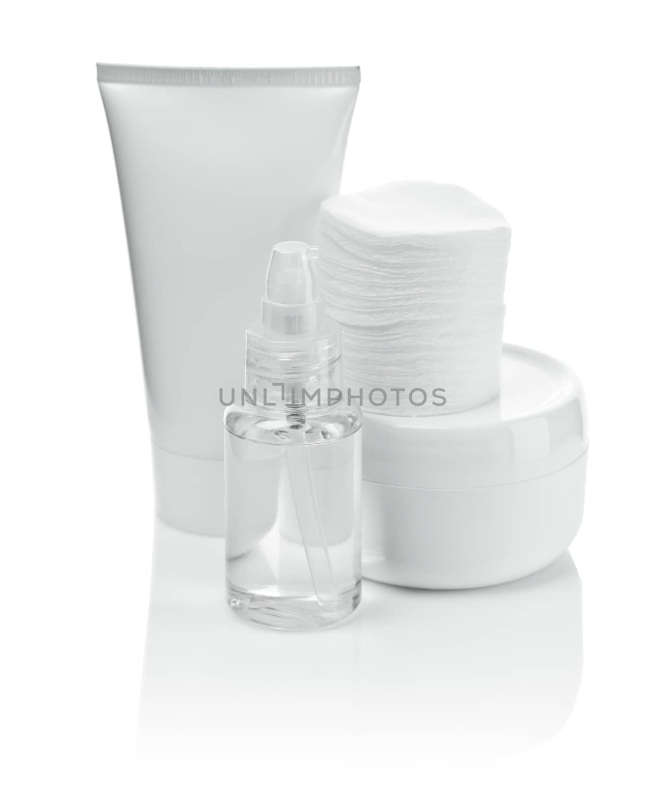 white cosmetical set isolated