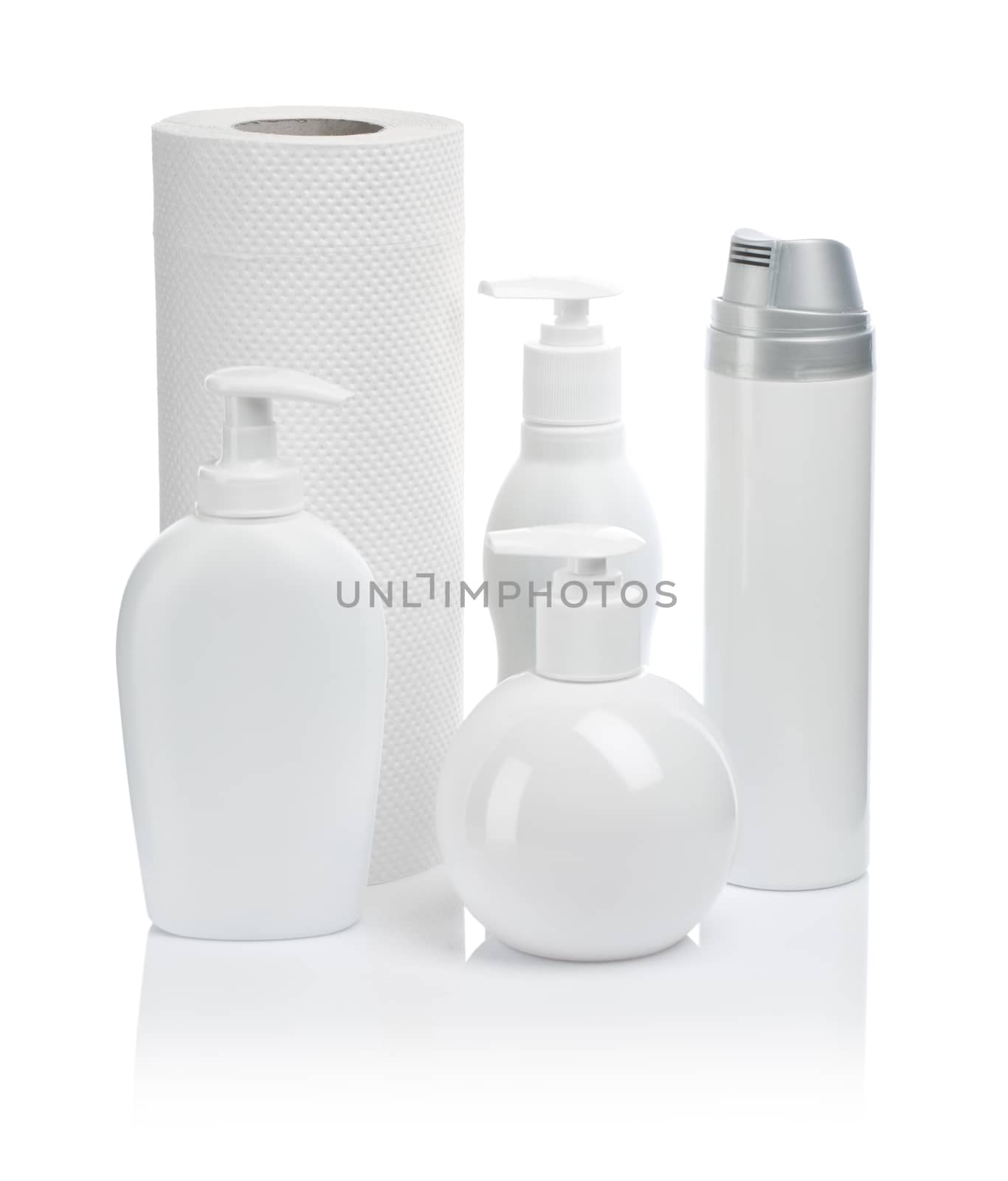 white towel and cosmetical accesories