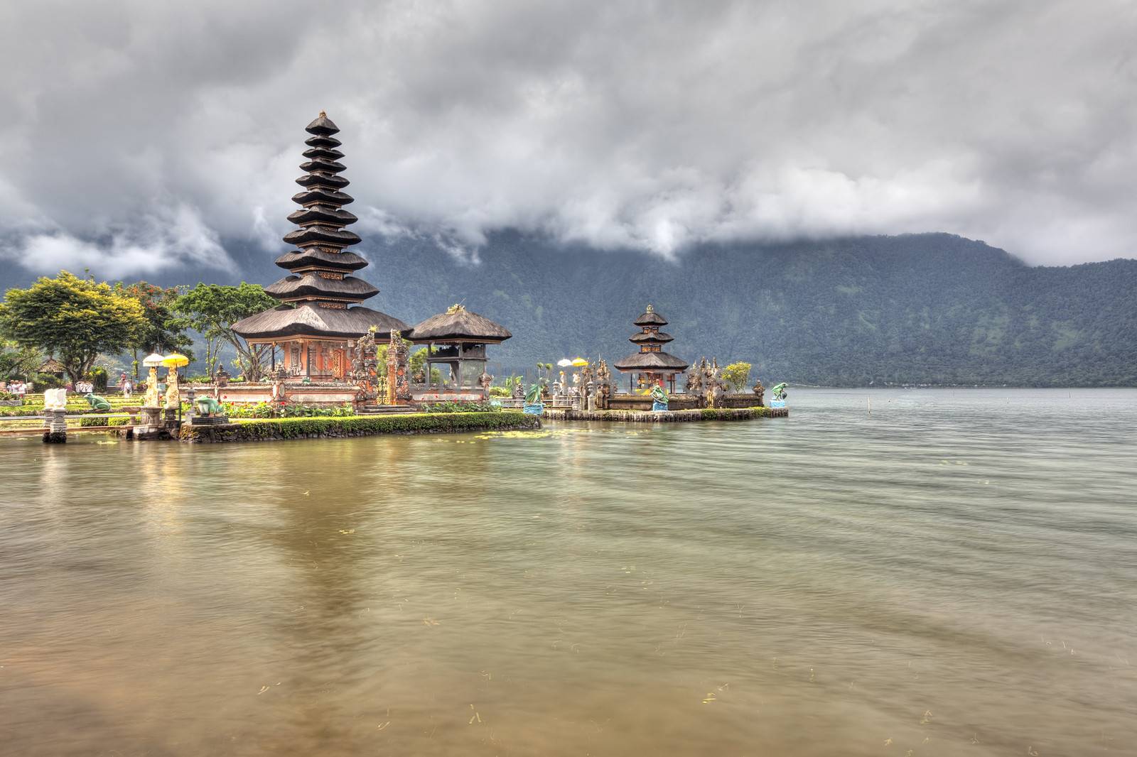 Ulun Danu temple at Beratan Lake in Bali Indonesia