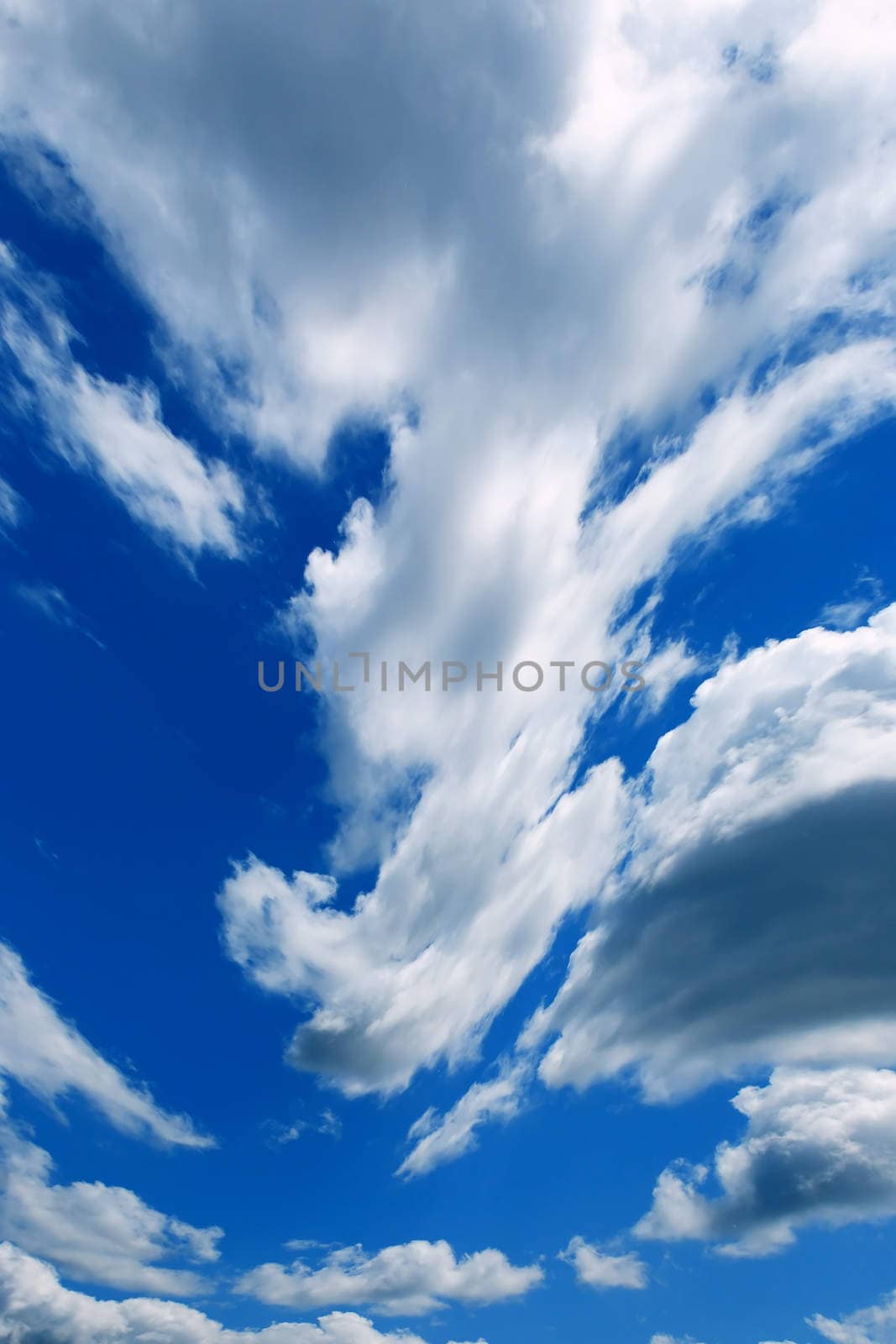 Nice background with blue sky and storm clouds