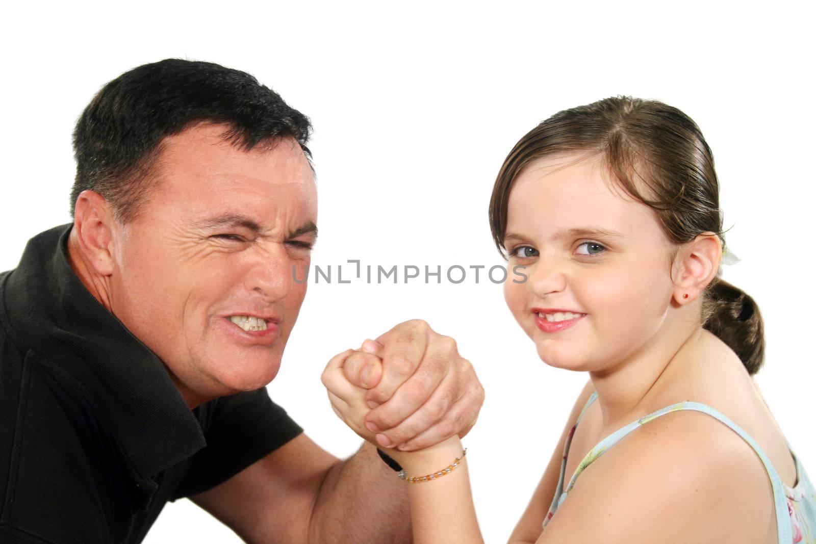 Father And Daughter Arm Wrestle 1 by jabiru