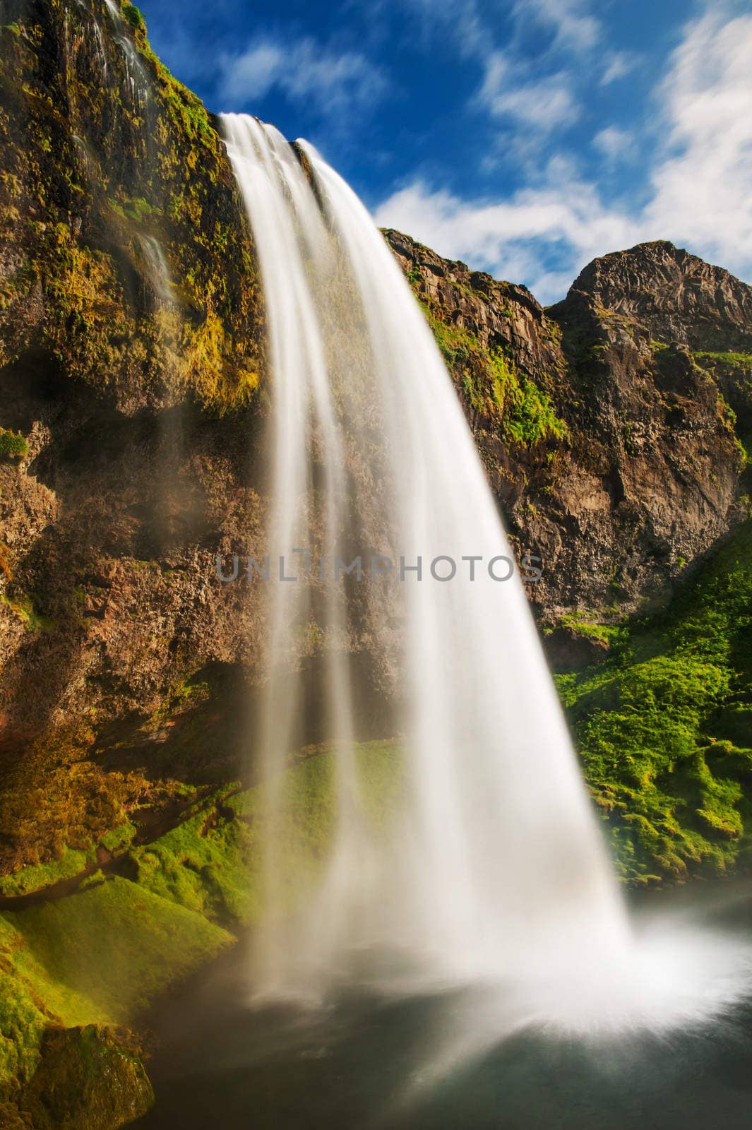 Seljalandsfoss is one of the most beautiful waterfalls on the Iceland. It is located on the South of the island. 