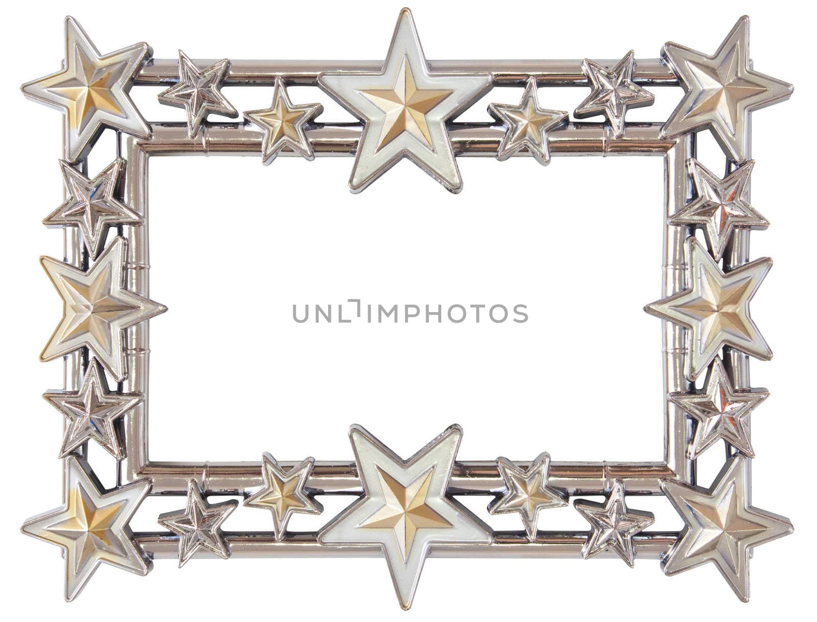 star silver frame isolated on white background