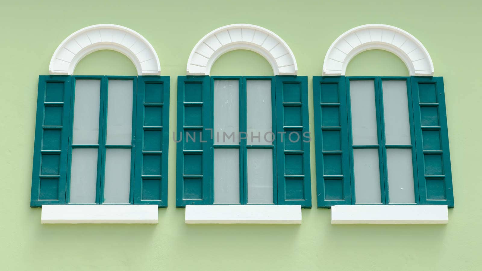 green vintage window by hinnamsaisuy